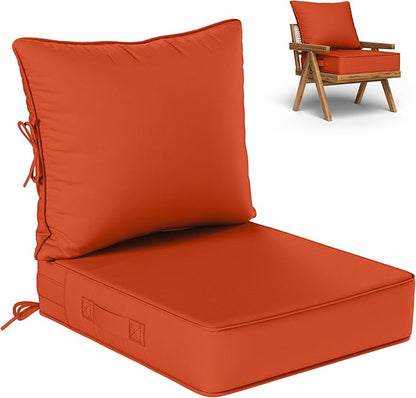 Outdoor Seat Cushion Set 22 L × 24 W × 5 H Inch Waterproof & Fade Resistant by VisitheKimunukStore