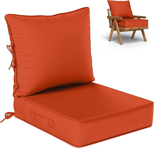 Outdoor Seat Cushion Set 22 L × 24 W × 5 H Inch Waterproof & Fade Resistant by VisitheKimunukStore