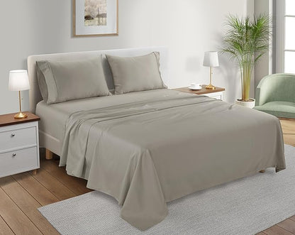 100% Cotton Sheets King Size Sheets Set, Soft Sateen Weave Luxury Hotel Sheets by CHATEAUHOMECOLLECTION