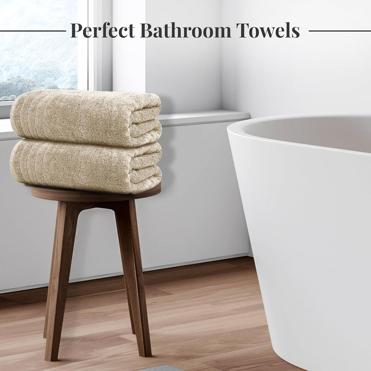 tens towels 4 piece extra large bath towels, side view