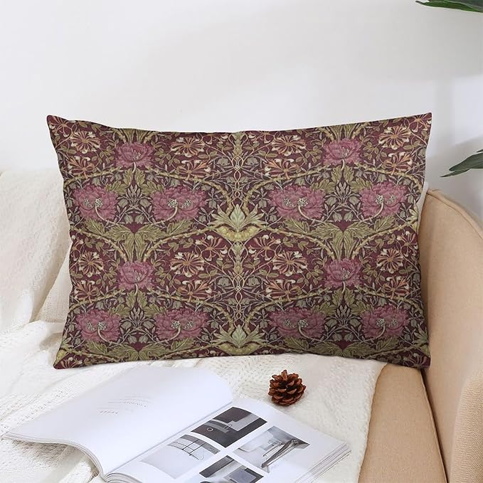 Honeysuckle Floral William Morris Throw Pillow Covers 12x20 Inch Aesthetic - Image 4