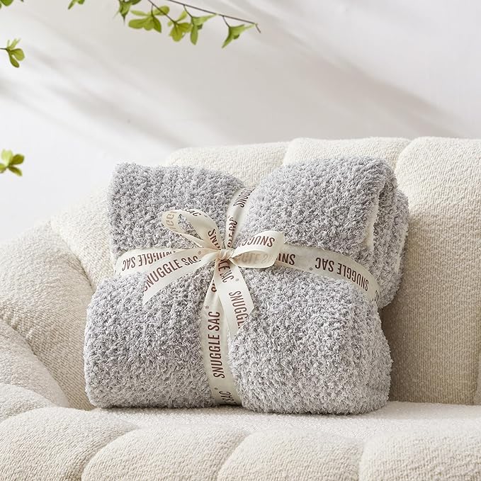 Snuggle Sac Buttery Grey Throw Blanket - Image 2
