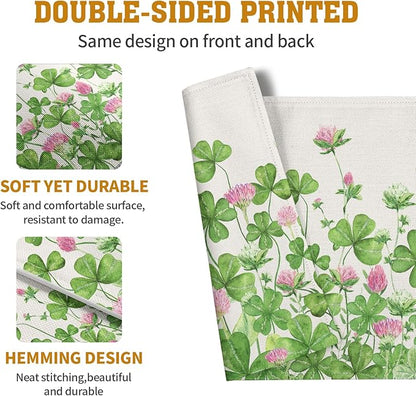 Shamrocks St. Patrick's Day Placemats Set of 4 Watercolor Lucky Clovers St - Image 5