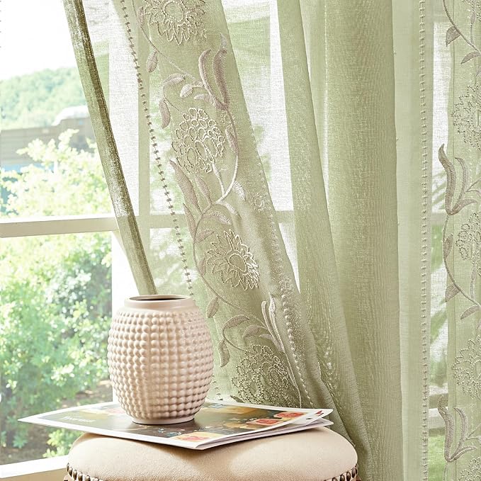 jinchan Winslow Sheer Curtains 63 Inch Length - Image 9