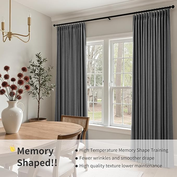 Pinch Pleated 100% Blackout Curtains 112 Inches Long - Image 7