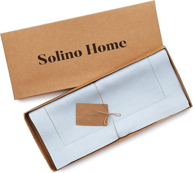 Solino Home Linen Light Blue Table Runner 90 Inches Long - Image 5