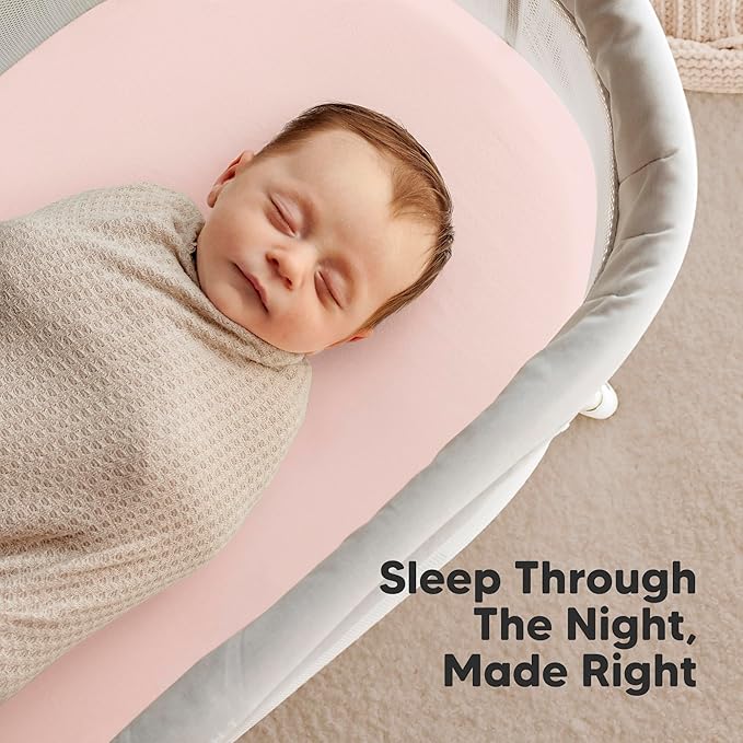 2-Pack Organic Bassinet Sheets for Girls, Boys - Image 6