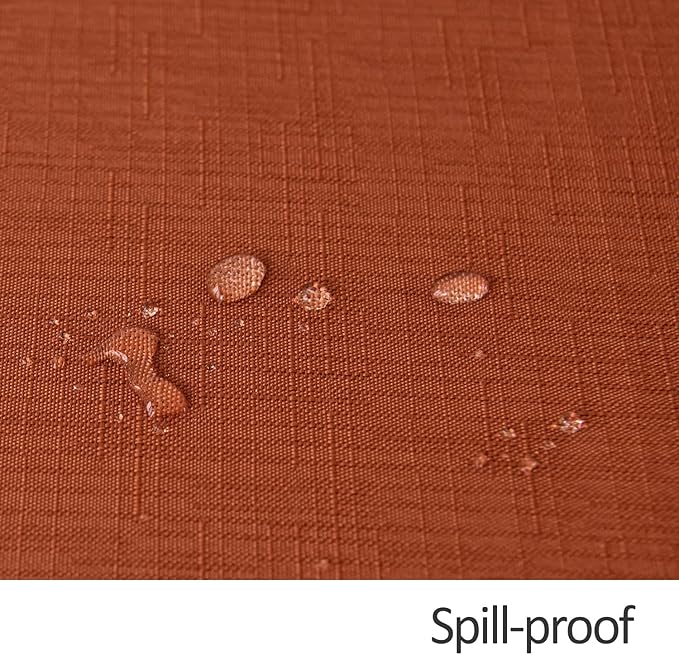 maxmill 2 Pack Rectangle 52 x 70 Inch Rust Slubby Textured Tablecloth - Image 5