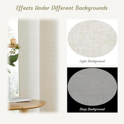 NICETOWN Textured Linen Sheer 108 inch Curtains - Image 8