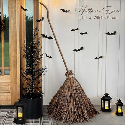 Halloween Decorations - 5.5 Ft Giant Light-Up Witches Broom