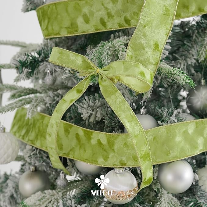 MEEDEE Moss Green and Gold Velvet Ribbon - Image 6