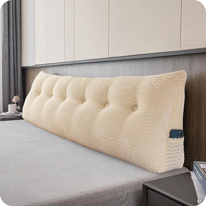 Large Bolster Triangular Headboard Wedge Backrest Positioning Support Bed Rest by ZOEMO
