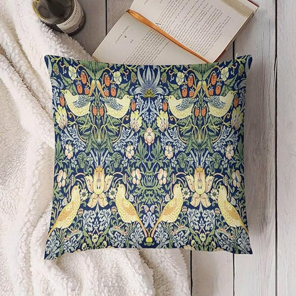 William Morris Floral Original Throw Pillow Covers Boho Chic Retro Floral Bird - Image 3