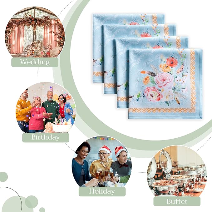 Maison d' Hermine Cloth Napkins Set of 4 100% Cotton Everyday Reusable Square - Image 6