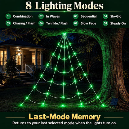 Outdoor Solar Powered Halloween Decorations Spider Web Lights