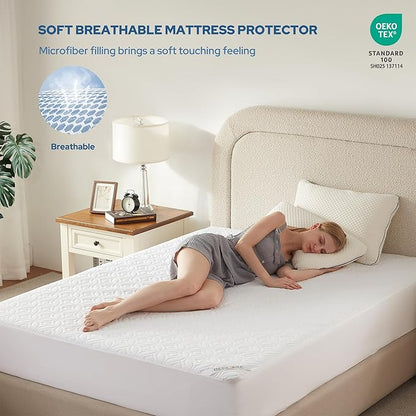 BEDLORE Waterproof Mattress Protector, Queen Size Noiseless Mattress Pad - Image 3