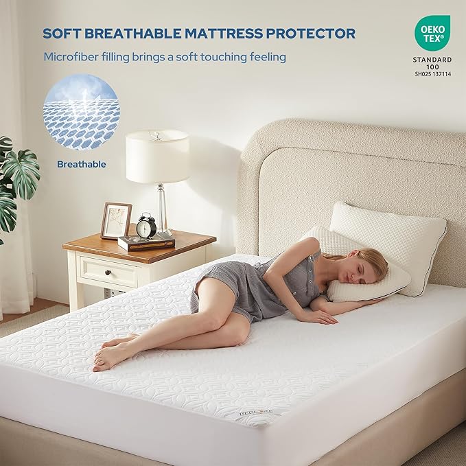 BEDLORE Waterproof Mattress Protector, Full Size Mattress Pad - Image 3