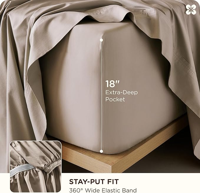 Bedsure Cooling Sheets, Rayon Derived from Bamboo & Cotton Blend, GentleSoft - Image 5