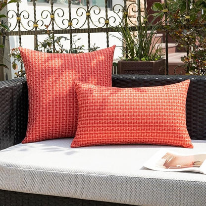 Kevin Textile Outdoor Waterproof Throw Pillow Covers Pack of 2 Weaving Texture - Image 5