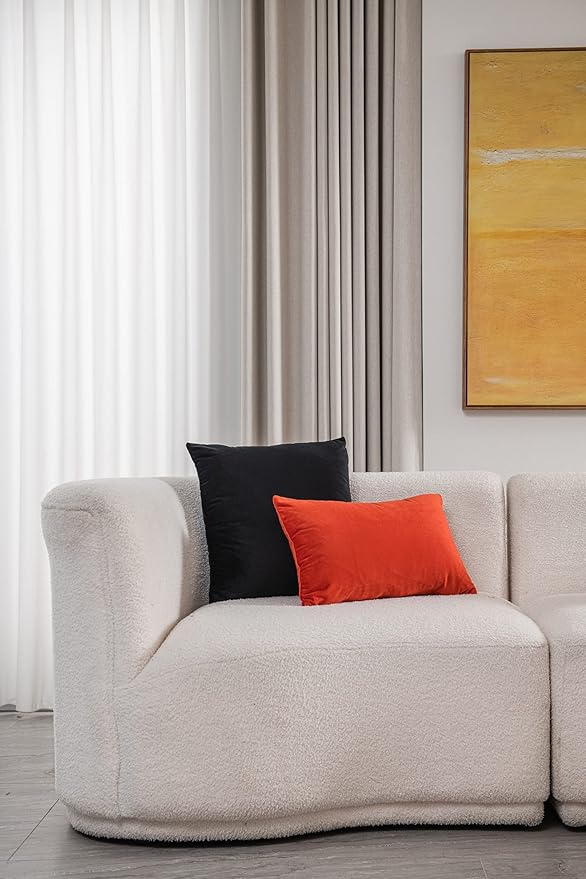 Fall Couch Pillow Cases 12x20 Burnt Orange: 2 Pack Cozy Soft Velvet Rectangular - Image 3