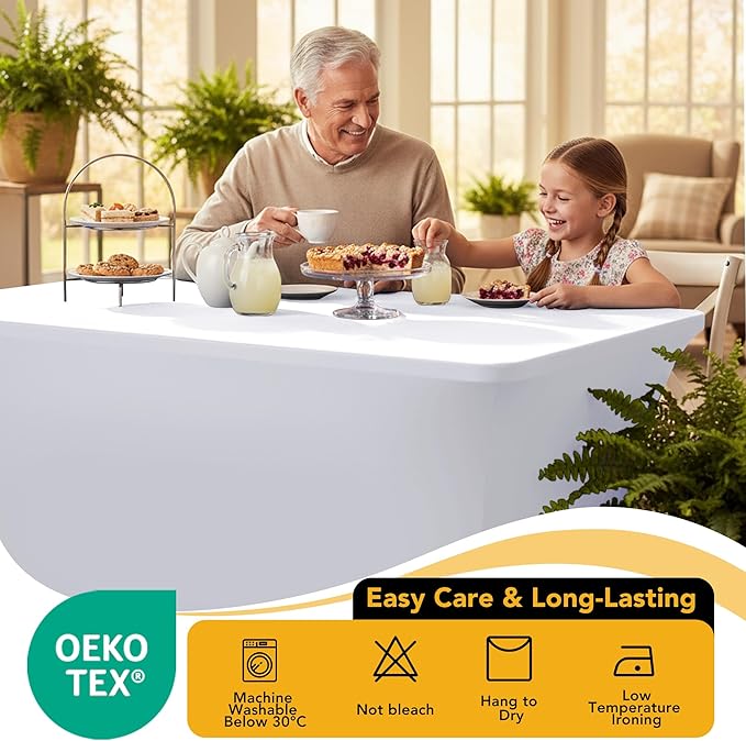 6-Pack Premium White Spandex Tablecloths - Image 7