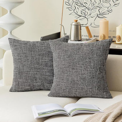 Kevin Textile Pillow Covers Decorative Lined Linen Euro Sham Throw Pillowcase by KevinTextile