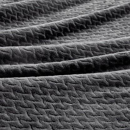 Oversized King Fleece Blanket 120x120 Inches, Seamless Soft Cozy 3D Jacquard - Image 4