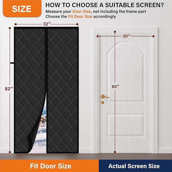 Magnetic Thermal Insulated Door Curtain, Fits Door Size 32" x 80", Durable - Image 6