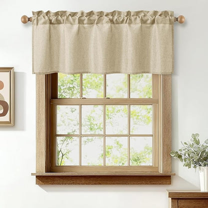 JIUZHEN Faux Linen Window Valance by JIUZHEN