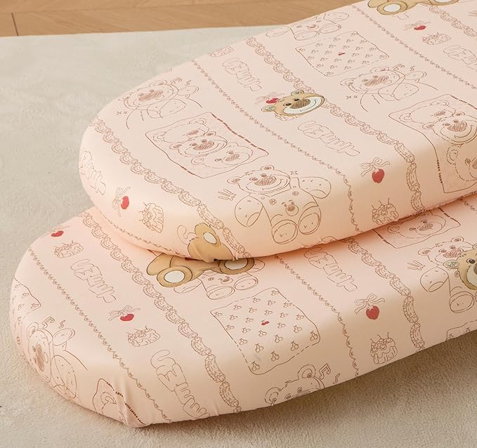 SDY Jersey Bassinet Sheets for Baby Girls, 32 "x 16 "x 4", Super Soft Breathable - Image 2