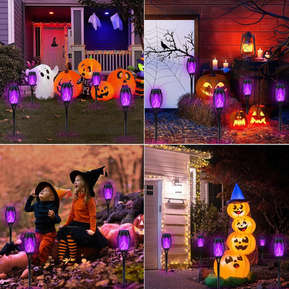 10Pack Purple Solar Halloween Lights for Halloween Decorations Outdoor