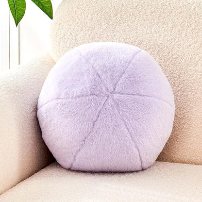 Uvvyui Lavender Ball Pillow, 11.8" Cute Round Throw Pillow Faux Rabbit Fur Room by Uvvyui