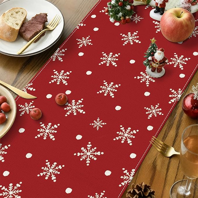 OTOSTAR Truck Christmas Tree Let It Snow Christmas Table Runner, Xmas Seasonal - Image 3
