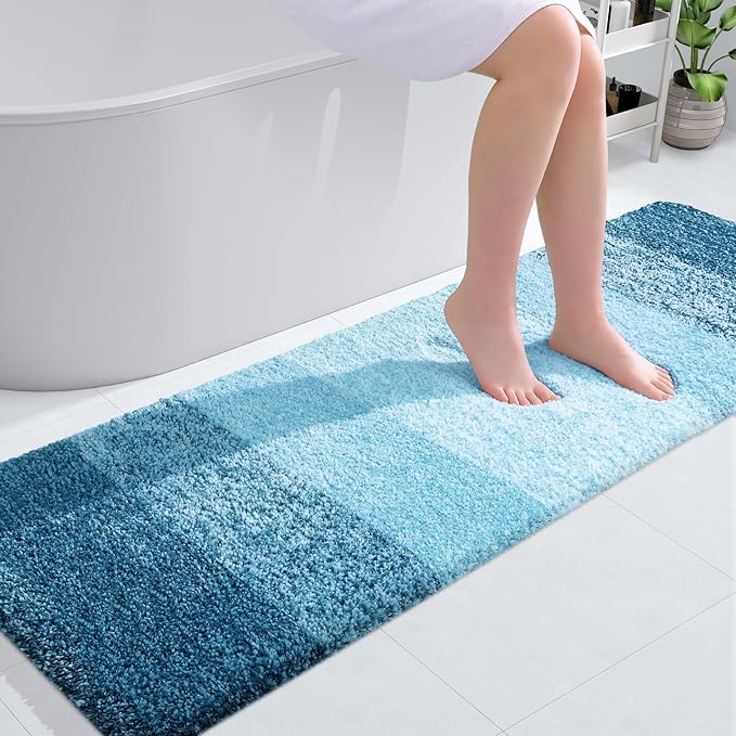 OLANLY Bathroom Runner Rugs 59x20, Extra Soft Absorbent Microfiber Bath Rugs by OLANLY