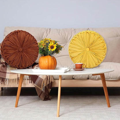 Yerliker 6 Pcs Floor Pillow Cushions 15inch Round Velvet Throw Pillows Colorful - Image 5