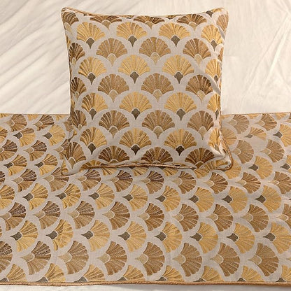 The HomeCentric King Queen Twin Beige & Yellow Gold Handmade King 90"x18" Bed - Image 4