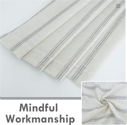 DriftAway Farmhouse Vertical Striped Linen Blend Textured Light Filtering Semi - Image 4