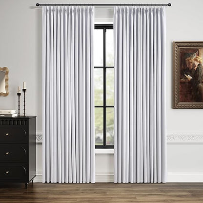 White Linen Blackout Curtains 84 Inches Long - Image 2