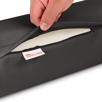 Austin Horn Classics Sunbrella Set of 2 Zippered Neck Bolster Pillow, Made - Image 3