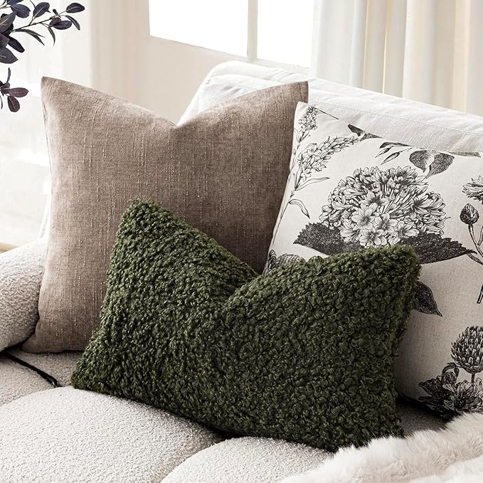 Foindtower Set of 2 Curly Teddy Wool Pillow Covers Decorative Boucle Textured - Image 5