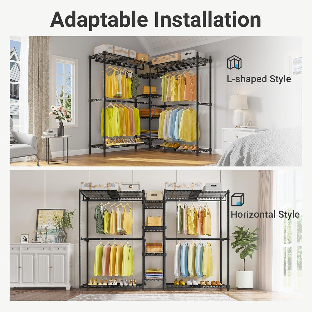 VIPEK X3 Expandable Heavy Duty Clothes Rack Closet Organizer System Black