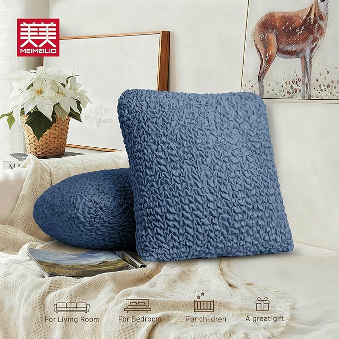 Decorative Throw Pillow Cover Elastic Couch Pillow Covers 18 x 18 & 20 x 20 Inch - Image 8