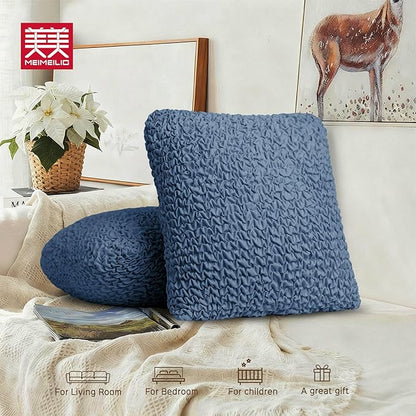 Decorative Throw Pillow Cover Elastic Couch Pillow Covers 18 x 18 & 20 x 20 Inch - Image 8
