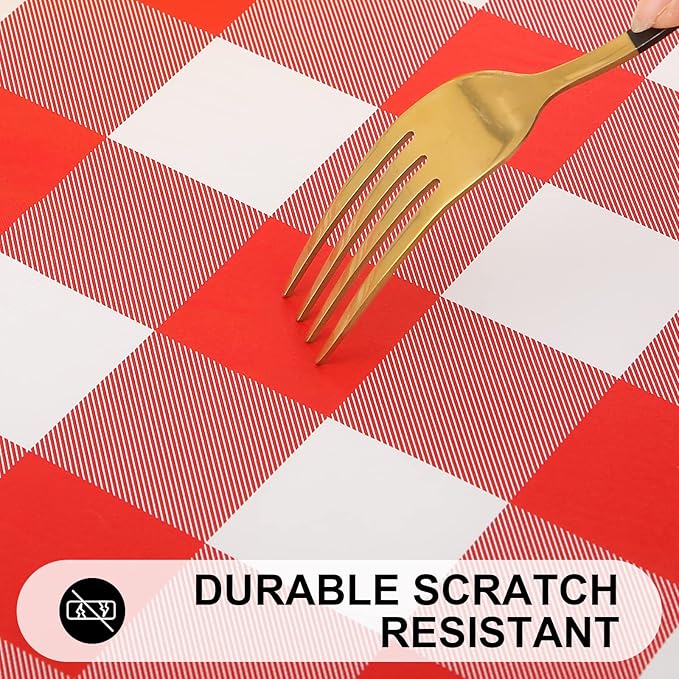 Smiry Rectangle Picnic Table Cloth, Elastic Waterproof Fitted Vinyl Tablecloths - Image 7