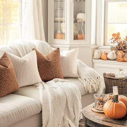 YCOLL Fall Pillow Covers 16x16, Modern Accent Throw Pillow Covers Set of 2 - Image 2
