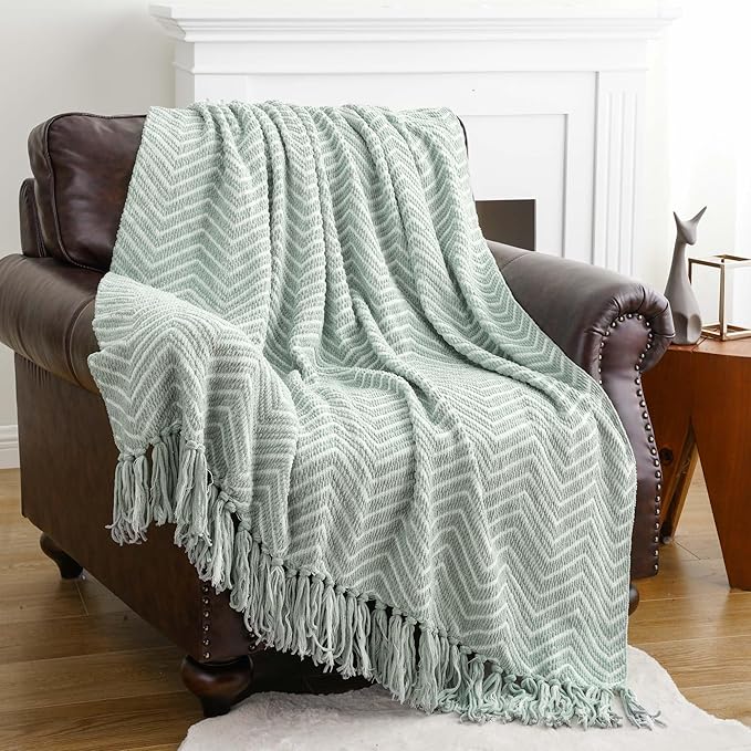 BATTILO HOME Sage Green Throw Blanket - Image 4