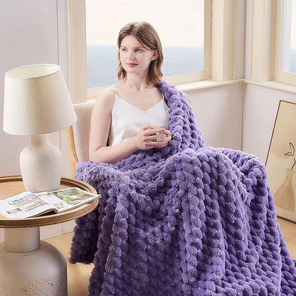 NEWCOSPLAY Super Soft King Blanket Lavender Premium Silky Flannel Fleece 3D - Image 4