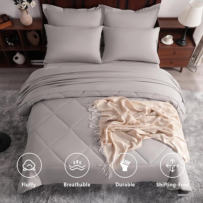 NTBAY Queen Comforter Set with Sheets, 7 Pieces Soft and Breathable Queen - Image 2