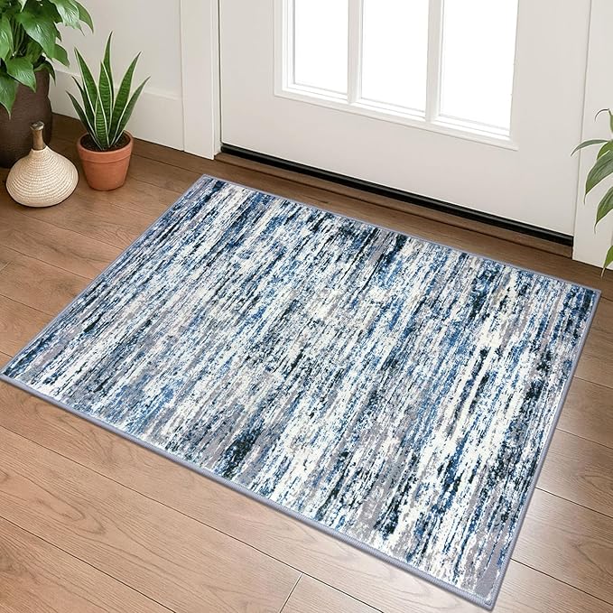 Modern Abstract Entryway Rug Indoor 2x3 Washable Rug Non-Slip Soft Small Area by lansny