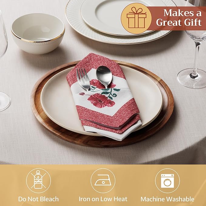 Maison d' Hermine Cloth Napkins Set of 4 100% Cotton Soft & Durable Everyday - Image 4